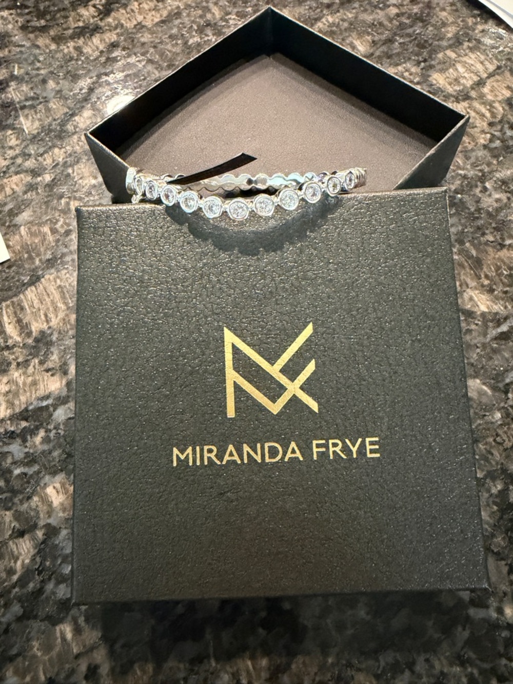Miranda Frye Waverly Silver Crystal Bezel Bracelet -Small